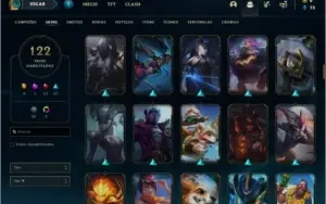 Conta prata 4 com 122 skins e 87 champs