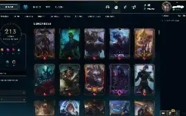 Conta LOL 138 champs, 28k de essência azul,213 skins