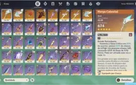 Conta Genshin Impact AR 58 - Muitos 5 estrelas