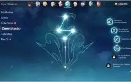Conta Genshin AR55 8 personagens 5 estrelas