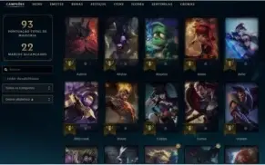 Conta Ouro 4 Main Jhin - League of Legends