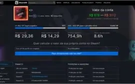 CONTA STEAM LVL 53, PRIME CS:GO, 127 JOGOS + DLC'S