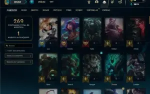 Ouro 1 com 110 Champs e 57 Skins