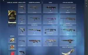 CONTA VALORANT COM SKINS PARA ARMAS PRINCIPAIS E FACA