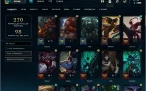 Conta diamante 4 com 50 skins e 80 champs