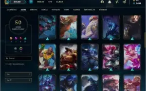 Conta diamante 4 com 50 skins e 80 champs