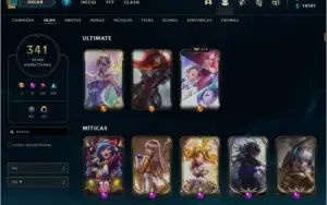 Conta LoL Todos campeões, Elo Gold,341 Skins, Todos Eternos!