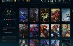 Ouro 2 com TODOS os Champs e 221 Skins ( MID / ADC / JG )