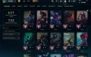 Ouro 2 com TODOS os Champs e 221 Skins ( MID / ADC / JG )