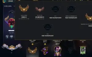 Ouro 2 com TODOS os Champs e 221 Skins ( MID / ADC / JG )