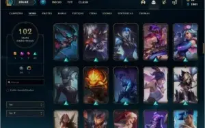 Conta prata 2 MAIN ADC com 102 skins e 103 champs