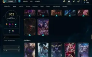 Conta prata 2 MAIN ADC com 102 skins e 103 champs