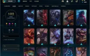 Conta prata 2 MAIN ADC com 102 skins e 103 champs