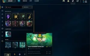 Conta Unranked com 105 Champs e 85 Skins + 6 Vitoriosas