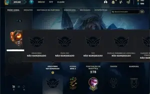 Conta Unranked com 105 Champs e 85 Skins + 6 Vitoriosas