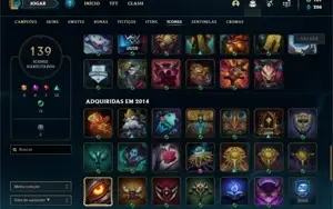 Conta Unranked com 105 Champs e 85 Skins + 6 Vitoriosas