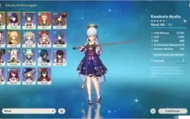 CONTA GENSHIN IMPACT AR45 AYAKA +RAIDEN +MONA +LANÇA DE JADE