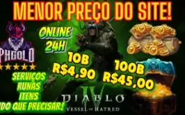 (Menor Preço) Gold Diablo 4 Temporada 6 Services/Runas/Tudo