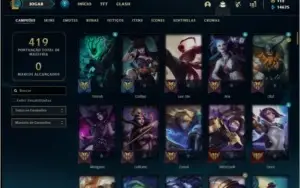 Conta platina 2 com 116 skins, 135 champs ( 6 vitoriosas )