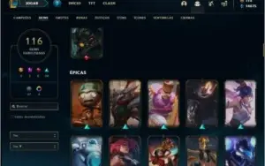 Conta platina 2 com 116 skins, 135 champs ( 6 vitoriosas )