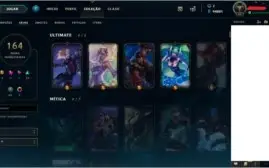 Conta lol - lvl45 - 164 skins - ouro 5 - 94k EA
