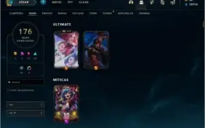 conda de league of legends com 176 skins e lvl 254 barata