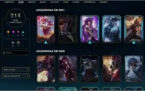 Conta lolzin bronze 214 skin, todos os campeoes