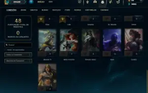 Unranked com 31 Champs e 5 Skins + 2 Fragmentos