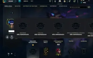 Unranked com 31 Champs e 5 Skins + 2 Fragmentos