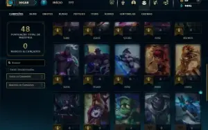 Unranked com 31 Champs e 5 Skins + 2 Fragmentos