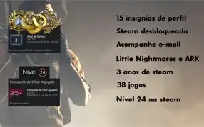 STEAM LEVEL 24, 38 JOGOS, ARK E LITTLE NIGHTMARES