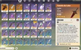 Eula, Ayaka, Keqing e 3 armas 5 estrelas.