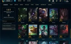 Conta Unranked com 41 Champs e 15 Skins + 1 Fragmento