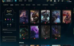 Conta prata 1 com TODOS os champs e 267 skins + 3 Ultimates