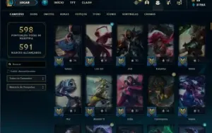 Conta prata 1 com TODOS os champs e 267 skins + 3 Ultimates