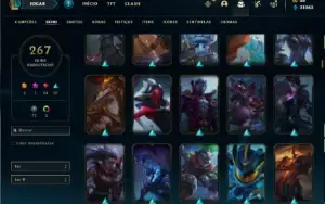 Conta prata 1 com TODOS os champs e 267 skins + 3 Ultimates