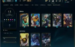Unranked com 30 Champs e 13 Skins