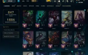 Esmeralda 2 com TODOS os Champs e 343 Skins (JG / MID / ADC)