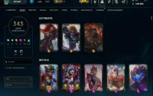 Esmeralda 2 com TODOS os Champs e 343 Skins (JG / MID / ADC)
