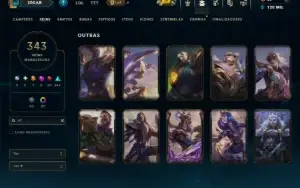 Esmeralda 2 com TODOS os Champs e 343 Skins (JG / MID / ADC)
