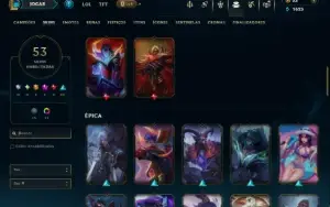 Platina 3 com TODOS os Champs e 53 Skins ( TOP / JG / MID )