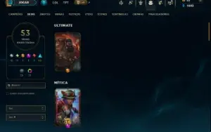 Platina 3 com TODOS os Champs e 53 Skins ( TOP / JG / MID )