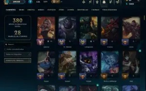 Platina 3 com TODOS os Champs e 53 Skins ( TOP / JG / MID )
