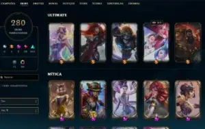 Conta com Lux Prestigio +280 skins