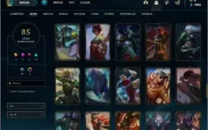 Conta bronze 1 com 105 champs e 85 skins