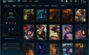 Conta bronze 1 com 105 champs e 85 skins