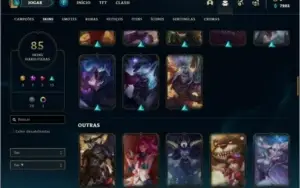 Conta bronze 1 com 105 champs e 85 skins