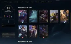 Conta nível 84 com 15 skin