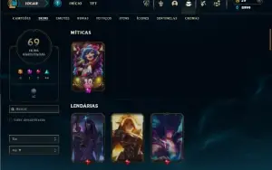 Unranked com 80 Champs e 69 Skins ( MAIN SUP )