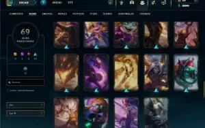 Unranked com 80 Champs e 69 Skins ( MAIN SUP )